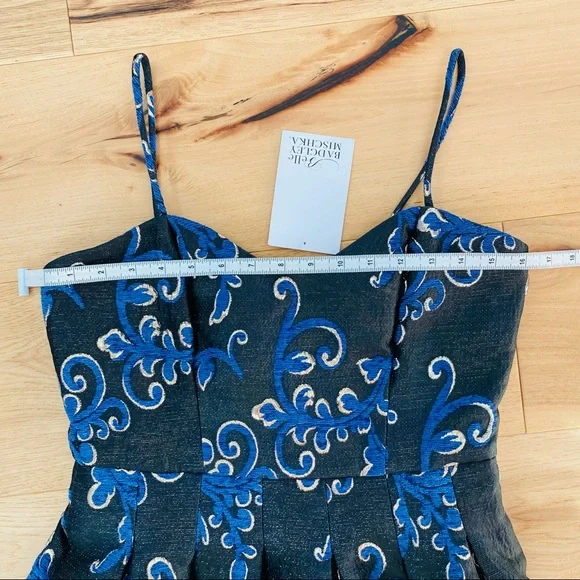Belle Badgley Mischka Floral Metallic Brocade Vienna Dress sz 2 NWT - Picture 11 of 15
